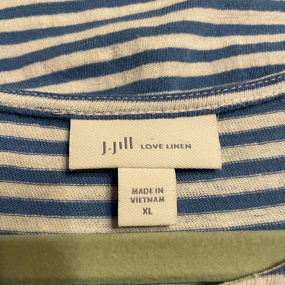 J. Jill Blue and White Striped Short-Sleeve Tunic - Picture 5 of 7